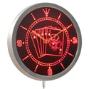 ADVPRO Royal Flush Casino Skull Poker Game Room Neon Sign LED Wall Clock nc0379 - Red