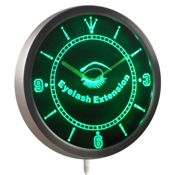 ADVPRO Eyelash Extension Beauty Salon Neon Sign LED Wall Clock nc0380 - Green