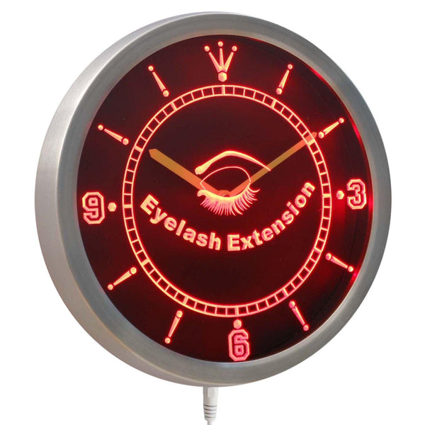 ADVPRO Eyelash Extension Beauty Salon Neon Sign LED Wall Clock nc0380 - Red