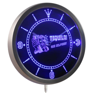 ADVPRO Tequila Have You Hugged Your Toilet Today Neon Sign LED Wall Clock nc0383 - Blue