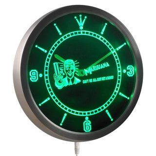 ADVPRO Marijuana High Life Get a Bong Neon Sign LED Wall Clock nc0387 - Green