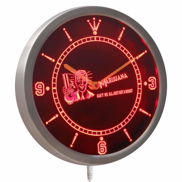 ADVPRO Marijuana High Life Get a Bong Neon Sign LED Wall Clock nc0387 - Red