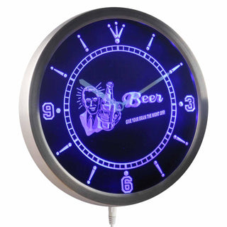 ADVPRO Beer Give Your Brain Night Off Bar Neon Sign LED Wall Clock nc0389 - Blue