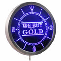 ADVPRO We Buy Gold Shop Neon Sign LED Wall Clock nc0392 - Blue