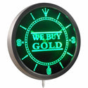 ADVPRO We Buy Gold Shop Neon Sign LED Wall Clock nc0392 - Green