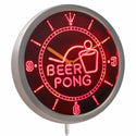 AdvPro - Beer Pong Bar Game Sport Club Neon Sign LED Wall Clock nc0395 - Neon Clock