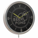 ADVPRO Beer Pong Bar Game Sport Club Neon Sign LED Wall Clock nc0395 - Multi-color