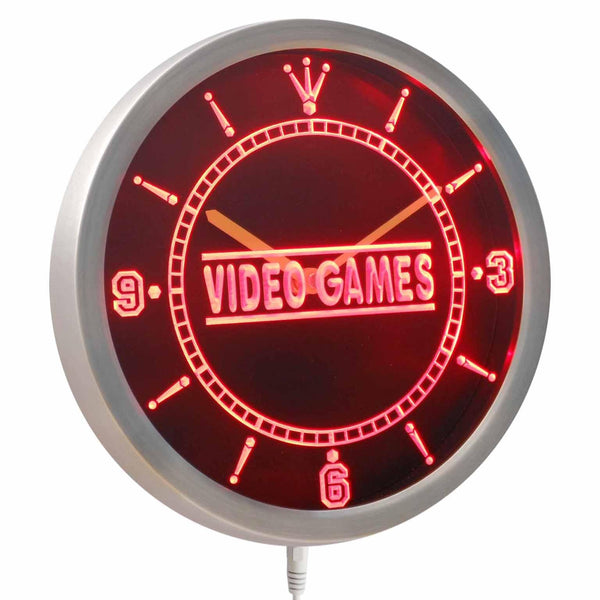 ADVPRO Video Game Display Shop Neon Sign LED Wall Clock nc0396 - Red
