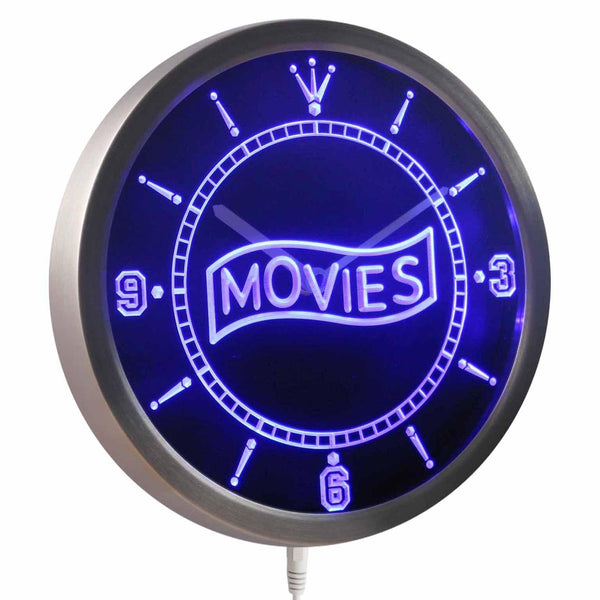 AdvPro - Movie Night Decor Neon Sign LED Wall Clock nc0399 - Neon Clock