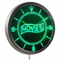 ADVPRO Movie Night Decor Neon Sign LED Wall Clock nc0399 - Green