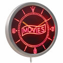 ADVPRO Movie Night Decor Neon Sign LED Wall Clock nc0399 - Red
