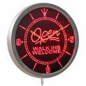 AdvPro - Open Walk Ins Welcome Barber Beauty Salon Neon Sign LED Wall Clock nc0403 - Neon Clock
