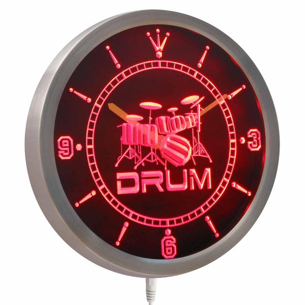 AdvPro - Band Room Drum Rock n Roll Music Neon Sign LED Wall Clock nc0406 - Neon Clock