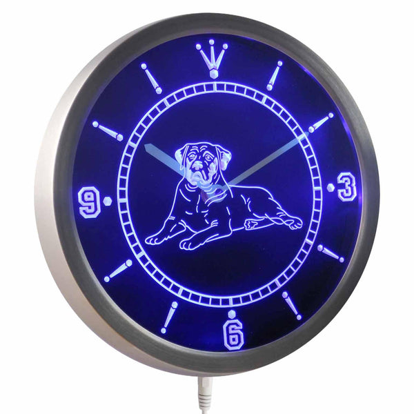 ADVPRO Mastiff Dog Pet Shop Bar Beer Neon Sign LED Wall Clock nc0410 - Blue