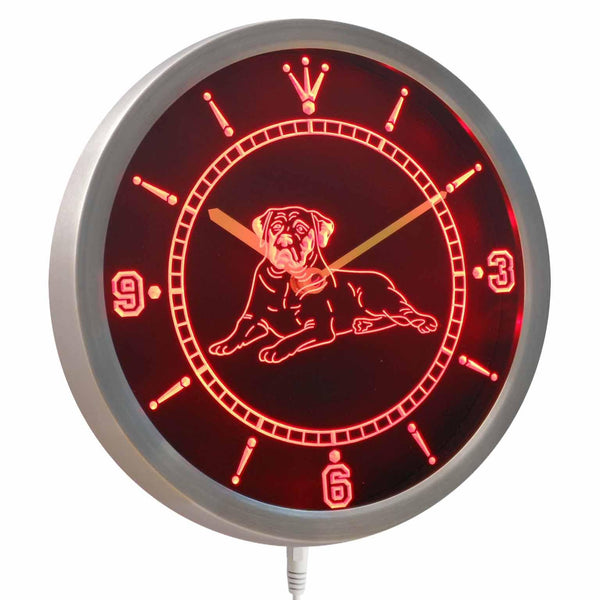 ADVPRO Mastiff Dog Pet Shop Bar Beer Neon Sign LED Wall Clock nc0410 - Red