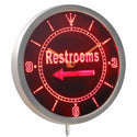 AdvPro - Restroom Left Arrow Display Toilet Neon Sign LED Wall Clock nc0411 - Neon Clock