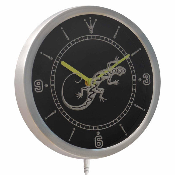 ADVPRO Gecko Lizard Display D?cor Bar Beer Neon Sign LED Wall Clock nc0414 - Multi-color