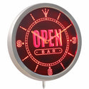 ADVPRO Open BAR Beer Home Neon Sign LED Wall Clock nc0420 - Red