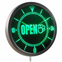 ADVPRO Pet Dog Cat Grooming Open Paw Print Neon Sign LED Wall Clock nc0422 - Green