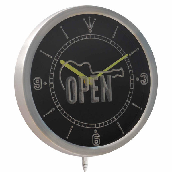 ADVPRO Guitar Open Band Room Gift Neon Sign LED Wall Clock nc0423 - Multi-color