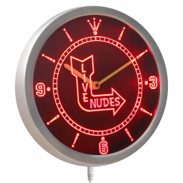 ADVPRO Classic Live Nude Arrow Bar Beer Girl Neon Sign LED Wall Clock nc0427 - Red