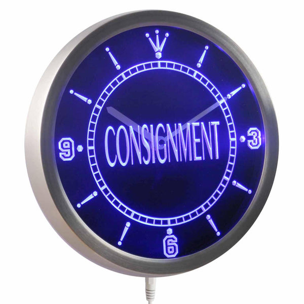 ADVPRO Consignment Service Display Decor Neon Sign LED Wall Clock nc0428 - Blue