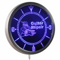 ADVPRO Guitar Repair Service Gift Neon Sign LED Wall Clock nc0439 - Blue
