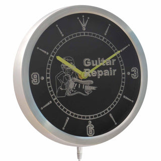 ADVPRO Guitar Repair Service Gift Neon Sign LED Wall Clock nc0439 - Multi-color