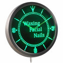 ADVPRO Waxing Facial Nails Beauty Salon Neon Sign LED Wall Clock nc0442 - Green
