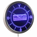 ADVPRO Girls Wanted All Positions, Will Train Decor Neon Sign LED Wall Clock nc0443 - Blue