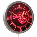 ADVPRO Sushi Japan Food Cafe Neon Sign LED Wall Clock nc0444 - Red