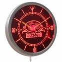 AdvPro - Irish Pub Bar Club Beer Shamrock Neon Sign LED Wall Clock nc0445 - Neon Clock