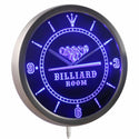 ADVPRO Billiards Room Game Bar Beer Neon Sign LED Wall Clock nc0449 - Blue