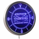 ADVPRO Private Poker Room Member Only Bar Beer Neon Sign LED Wall Clock nc0455 - Blue