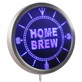 ADVPRO Home Brew Bar Beer Club Wine Neon Sign LED Wall Clock nc0456 - Blue