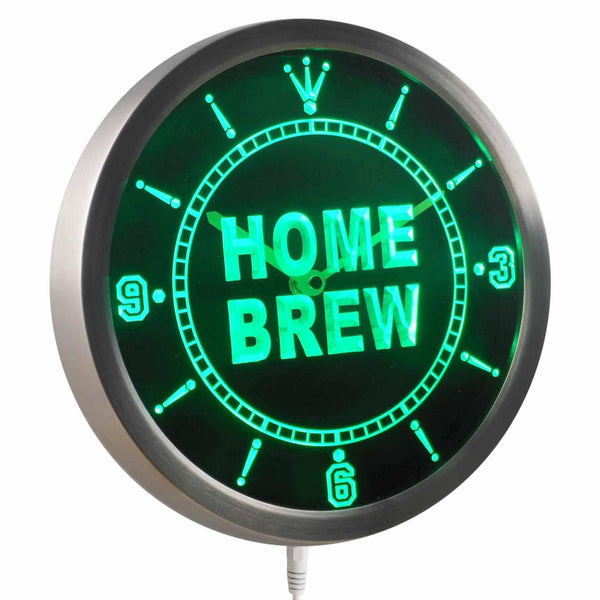 ADVPRO Home Brew Bar Beer Club Wine Neon Sign LED Wall Clock nc0456 - Green