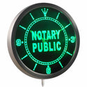 ADVPRO Notary Public Neon Sign LED Wall Clock nc0457 - Green