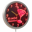ADVPRO It's 5 O'clock pm Somewhere Cocktails Bar Beer Gift Neon LED Wall Clock nc0459 - Red
