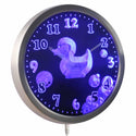 ADVPRO Cutie Duck Boys Girls Kids Nursery Room Gift Decor Neon LED Wall Clock nc0462 - Blue