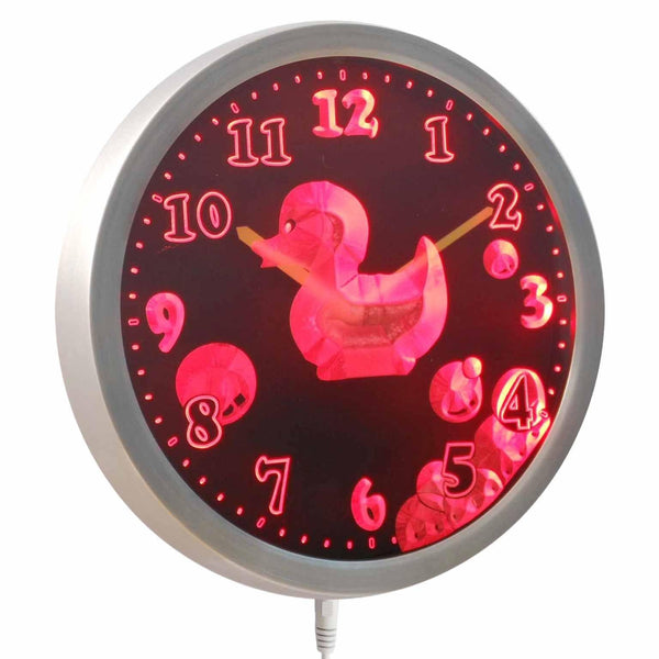 AdvPro - Cutie Duck Boys Girls Kids Nursery Room Gift Decor LED Neon Wall Clock nc0462 - Neon Clock