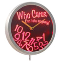 ADVPRO Who Care I'm Late Anyway Bar Beer Gift Decor Neon LED Wall Clock nc0465 - Red