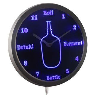 ADVPRO Home Brew Moonshine Liquor Homemade Neon Sign LED Wall Clock nc0699 - Blue