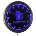 ADVPRO Five O'clock Somewhere Neon Sign LED Wall Clock nc0700 - Blue