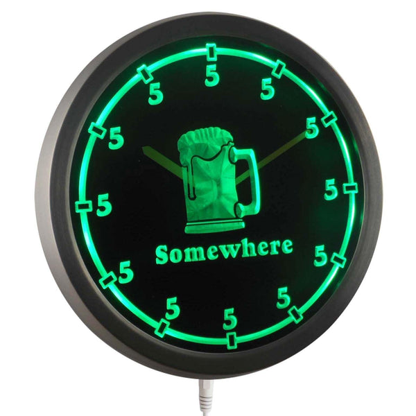 AdvPro - Five O'clock Somewhere Neon Sign LED Wall Clock nc0700 - Neon Clock