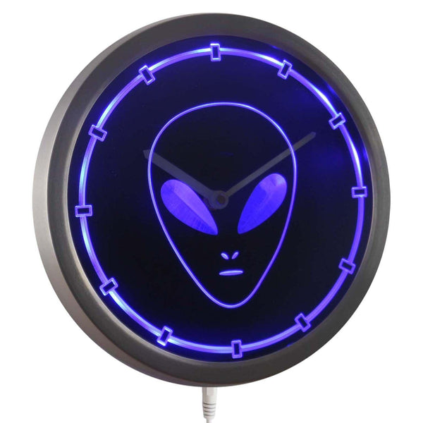 ADVPRO Alien Space Ship Neon Sign LED Wall Clock nc0704 - Blue
