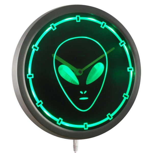 ADVPRO Alien Space Ship Neon Sign LED Wall Clock nc0704 - Green