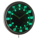 ADVPRO 24 Hour Military World Time Zone Amateur Neon Sign LED Wall Clock nc0705 - Green