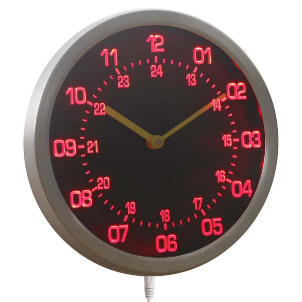 ADVPRO 24 Hour Military World Time Zone Amateur Neon Sign LED Wall Clock nc0705 - Red