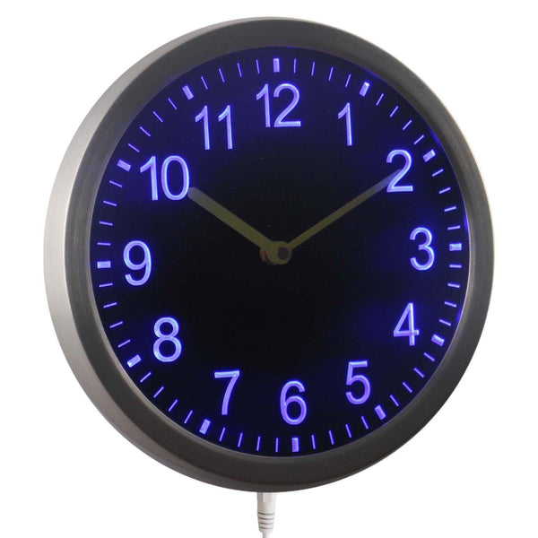 ADVPRO 3D Engraved Neon Sign LED Wall Clock nc0707 - Blue