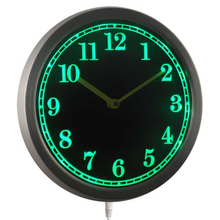 ADVPRO 3D Engraved Neon Sign LED Wall Clock nc0708 - Green